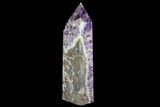 Tall, Polished Chevron Amethyst Obelisk #122374-1